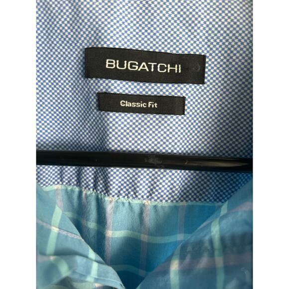Bugatchi Shaped Fit Merns size xl blue longsleeve‎ Button up Preowned - Picture 4 of 6